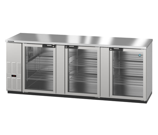 Hoshizaki BB95-G-S Two Section Stainless Steel Back Bar Back Bar, Glass Doors Refrigerator