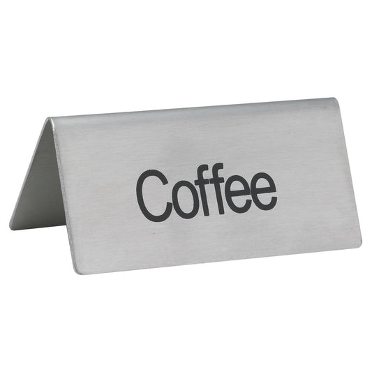 Winco SGN-103 Stainless Steel Tent Sign - "Coffee"