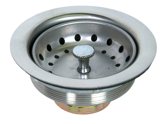 BK Resources BKDR-4-304 Stainless Steel 304 Basket Drain with Crumb Cup, 3 1/2" Opening
