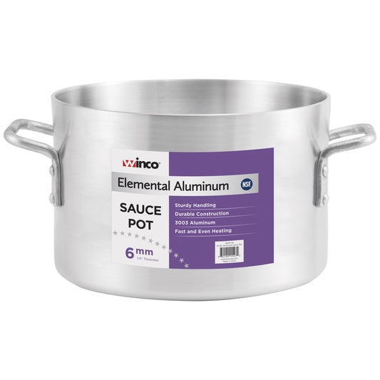 Winco ASHP-34 34 Qt. Elemental Aluminum Sauce Pot