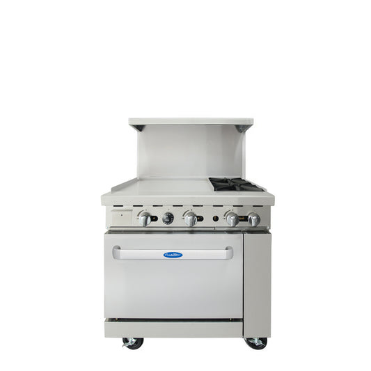 Atosa AGR-2B24GL-NG 36" Natural Gas Two Burner Gas Range with 24" Griddle
