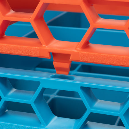 Carlisle RE9C24 Orange 9-Compartment Polypropylene OptiClean Divided Glass Rack Extender 1.78"