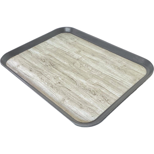 Carlisle DXSMC1520NSW44 15" x 20" Graphite Glasteel Woodgrain Non-Skid Tray