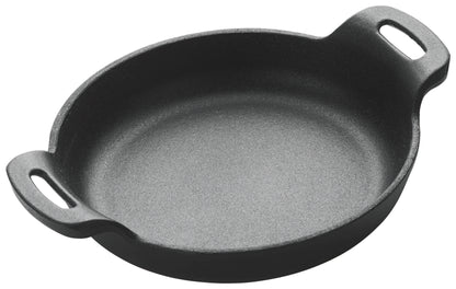 Winco CASM-6R 14 oz. Matte Black Enamel Mini Cast Iron Induction Server