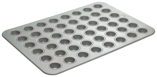 Winco HMF-48O 1.1oz. ea 48-Compartment Aluminum Steel Mini Muffin Pan