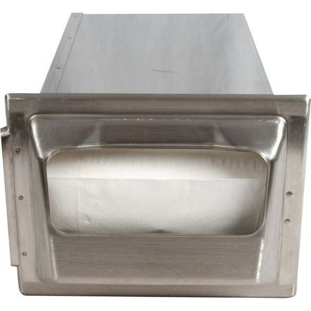 Carlisle H2000SS12 750 Napkin 12" Depth Stainless Steel Classic In-Counter Napkin Dispenser, Minifold Control Face