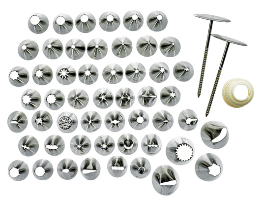 Winco CDT-52 52 Tips Stainless Steel Cake Decorating Set