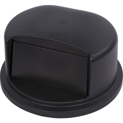 Carlisle 34103403 32 Gallon Black Round Polyethylene Bronco Waste Bin Trash Container Dome Lid With Hinged Door