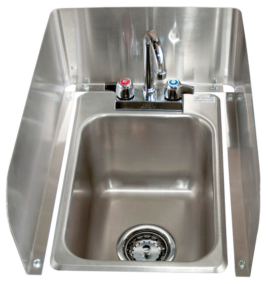 BK Resources BK-DI1014-SS 3 Sides Stainless Steel Removable Splash for 10"x14" Sinks