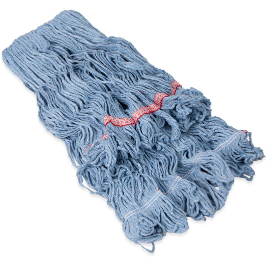 Carlisle 369454B14 Large Blue Synthetic/Cotton Blend Flo-Pac Looped-End Mop With Red Band