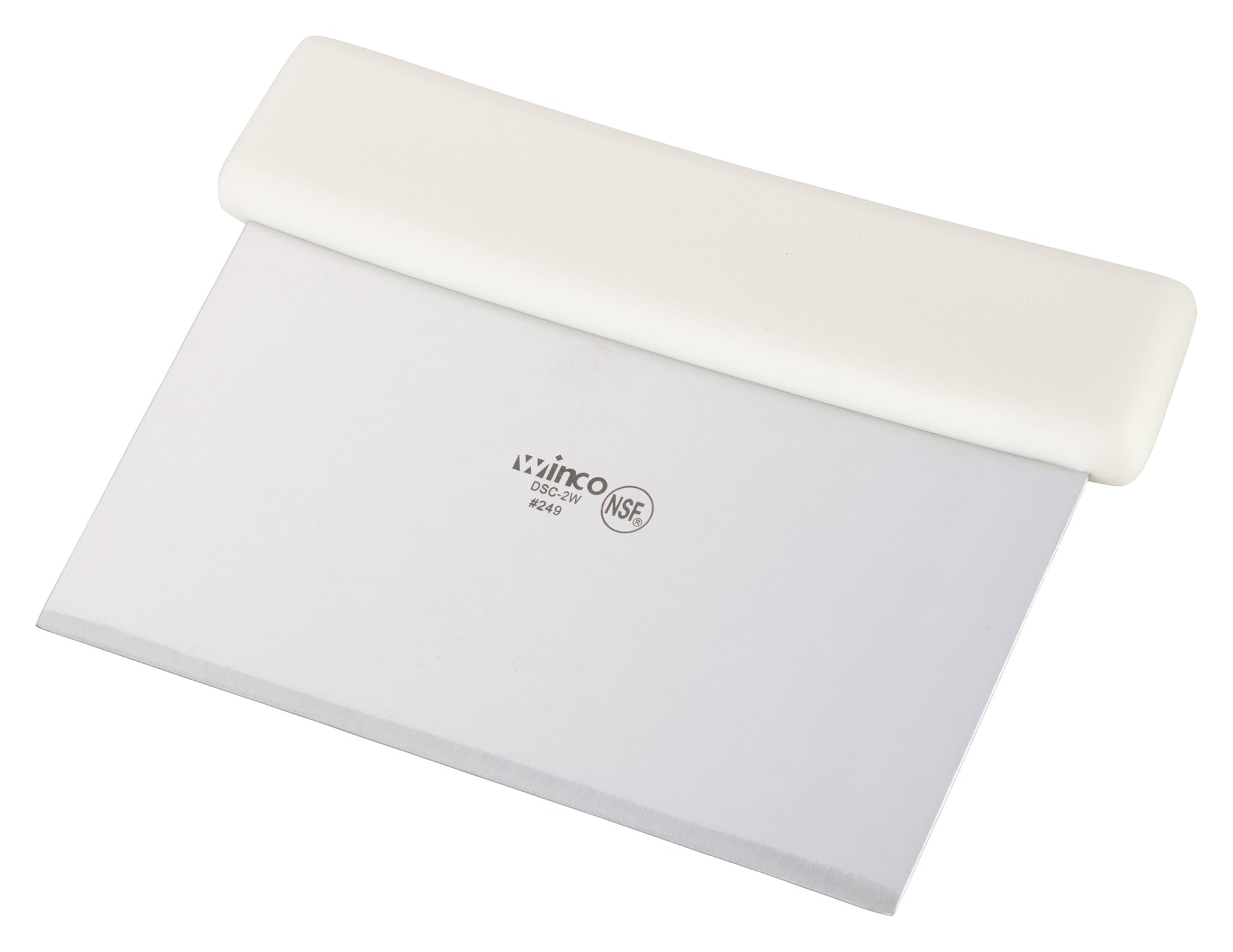 Winco DSC-2W White Polypropylene Handle Dough Scraper