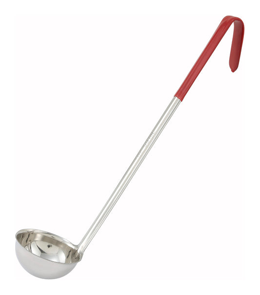 Winco LDC-2 2 oz. Red Stainless Steel Ladle
