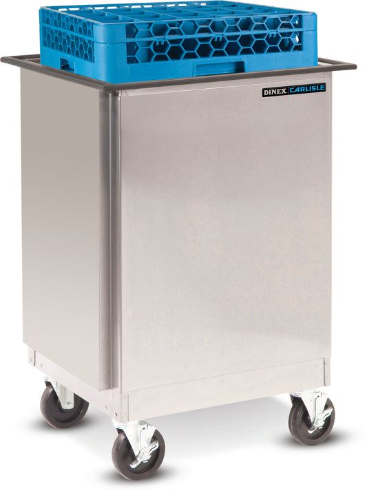 Dinex DXPIDRE1020 25.69" x 23.75" x 36.13" Stainless Steel DineXpress Enclosed Mobile Rack Dispenser