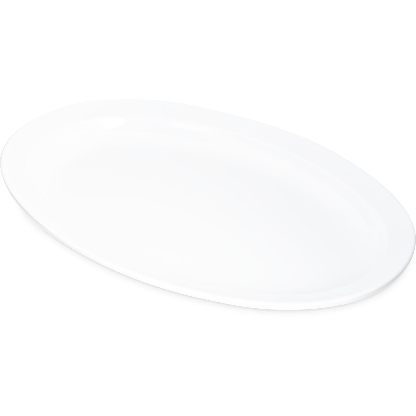 Carlisle KL12602 13.5" x 9.75" White Oval Kingline Melamine Platter Tray