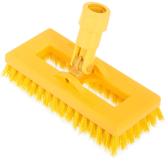 Carlisle 3638831EC04 8" Yellow Color Code Swivel Scrub Brush