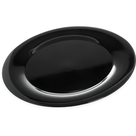 Carlisle 4440603 19" Black Round Melamine Designer Displayware Wide Rim Platter