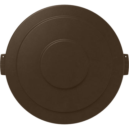 Sparta 84105601 55 Gallon Brown Round Polyethylene Bronco Waste Bin Trash Container Lid