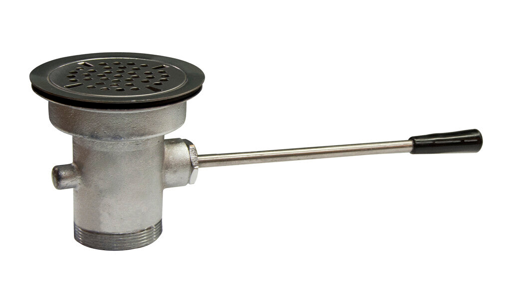 BK Resources BK-SLW-1 Brass Straight Handle Lever Drain Waste Valve, Straight Drain, 3-1/2"Sink Opening
