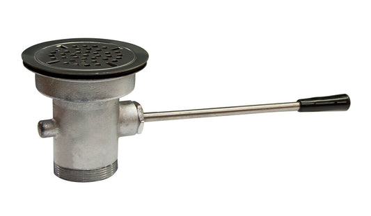 BK Resources BK-SLW-1 Brass Straight Handle Lever Drain Waste Valve, Straight Drain, 3-1/2"Sink Opening
