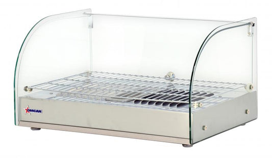 Omcan 41868 22" Countertop Display Warmer with Front Curved Glass and 1 Rear Hinged Door
