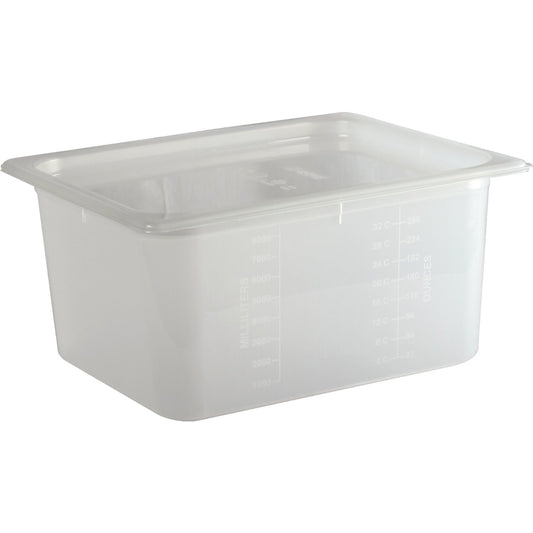 San Jamar MP12 1/2 Size Translucent Polypropylene Mod Pan Food Pan with Lid