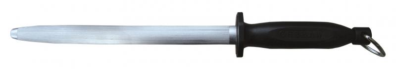Omcan 13885 14-inch Oval Sharpening Steel with Black Handle