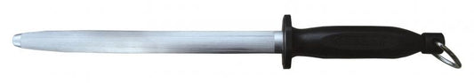 Omcan 13885 14-inch Oval Sharpening Steel with Black Handle