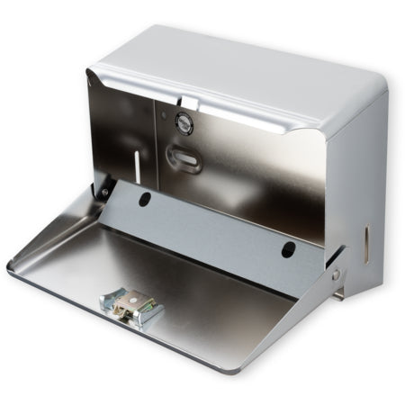 San Jamar T1950XC 250 Multifold/150 C-Fold 11.75 x 4.25 x 8.25 Chrome Plastic Metal Mini Towel Dispenser