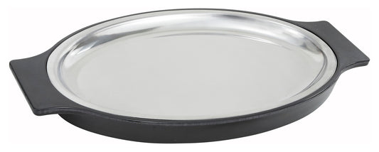 Winco SIZ-11ST 11" Stainless Steel Sizzle Platter Set