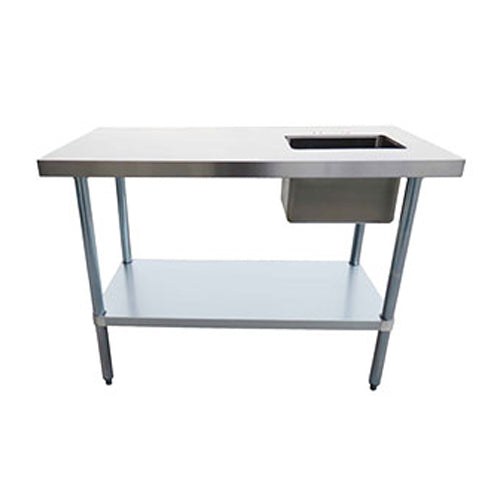 Thorinox TWTS-3048-RS 30" x 48" Work Table Sink - Right Sink 10X14X12