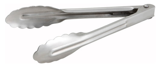 Winco UT-7 7" Stainless Steel Utility Tong, Heavyweight