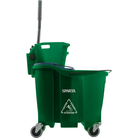 Sparta 9690409 35 Qt Green Polypropylene OmniFit Mop Bucket Combo - Side Press Wringer & Soiled Water Insert