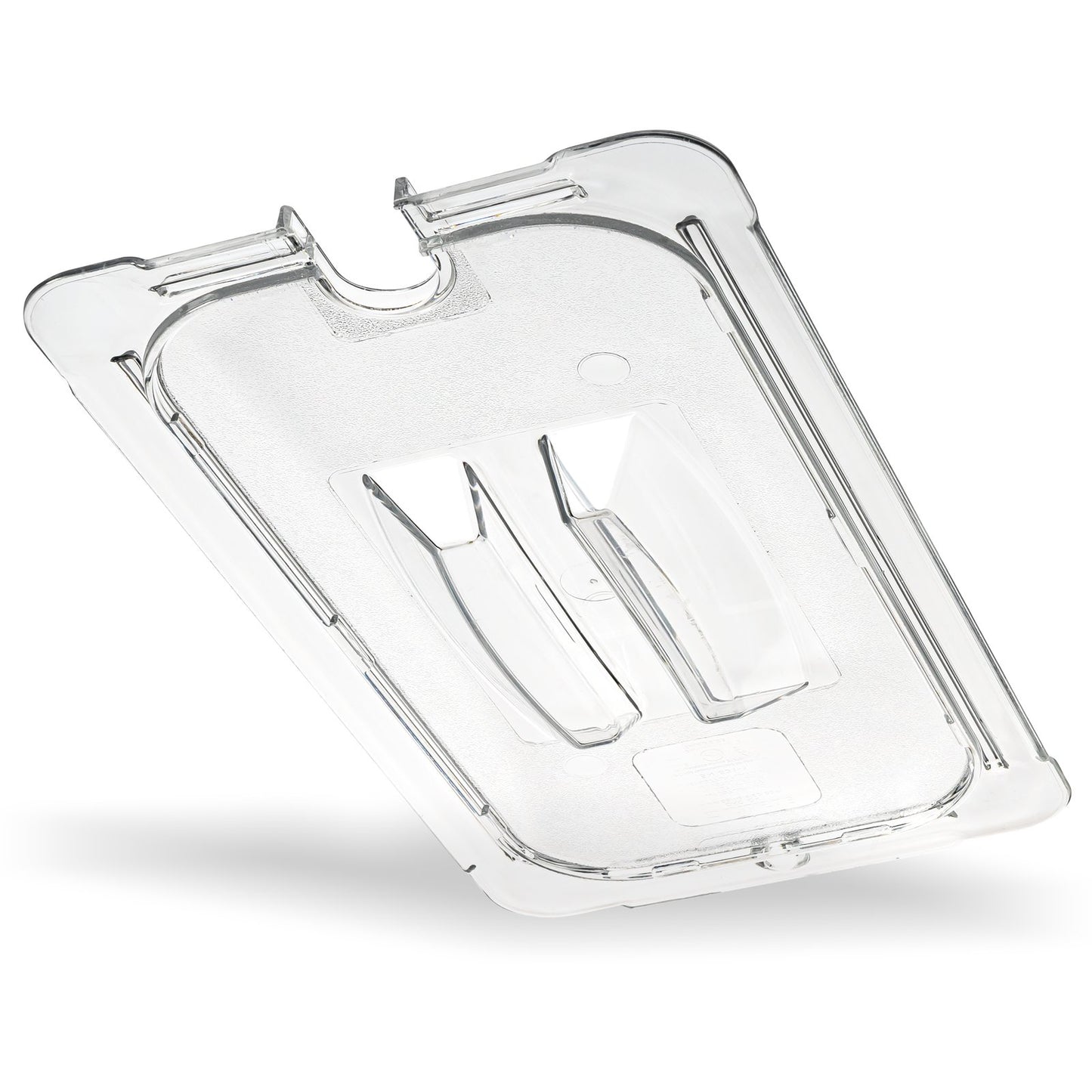 Carlisle 10271U07 1/3 Size Clear Polycarbonate StorPlus Notched Handled Universal Lid