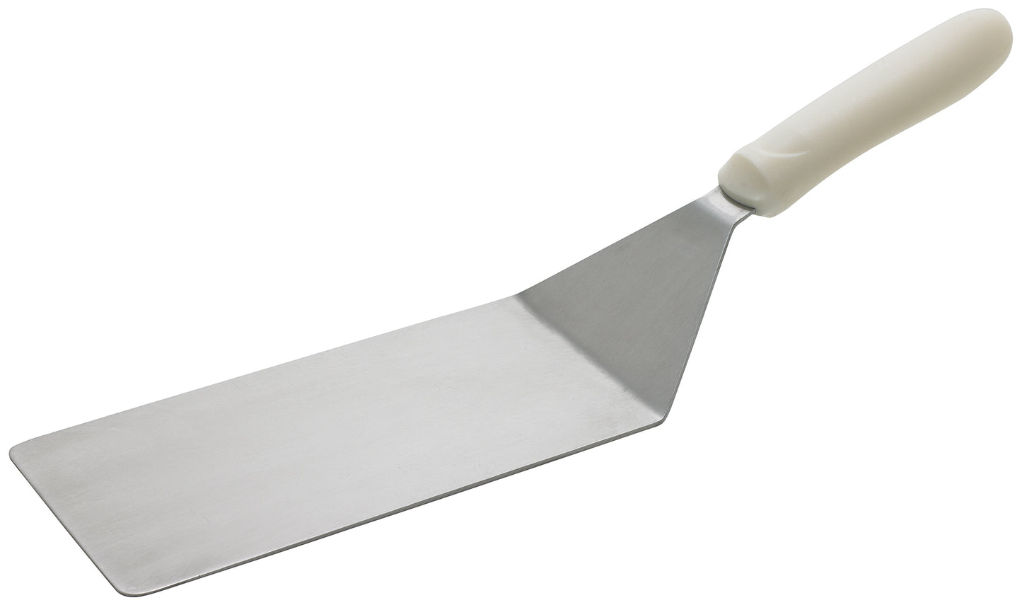 Winco TWP-42 8" x 4" Blade White Polypropylene Handle Turner w/ Offset