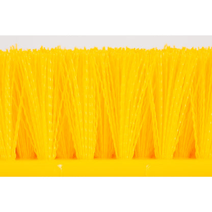 Carlisle 40422EC04 12" Yellow Color Coded Mult-Level Floor Scrub Brush with End Bristles