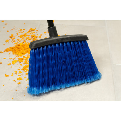 Carlisle 4688314 48” Blue Duo-Sweep Flagged Warehouse Broom with Black Metal Handle