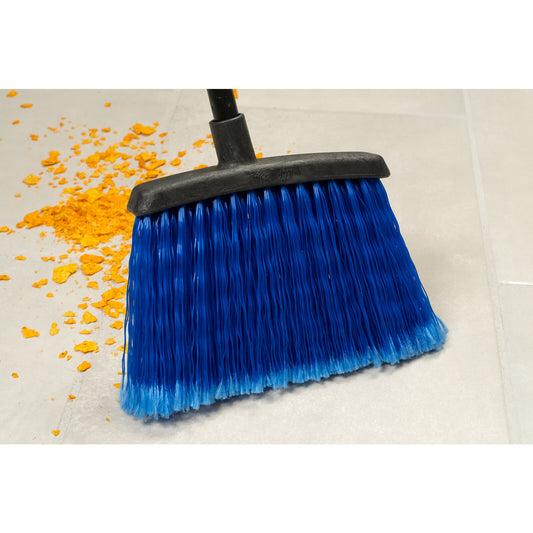 Carlisle 4688314 48” Blue Duo-Sweep Flagged Warehouse Broom with Black Metal Handle