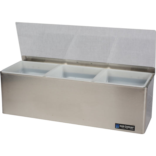San Jamar B6183L 3 Quart Stainless Steel EZ-Chill Garnish Centers