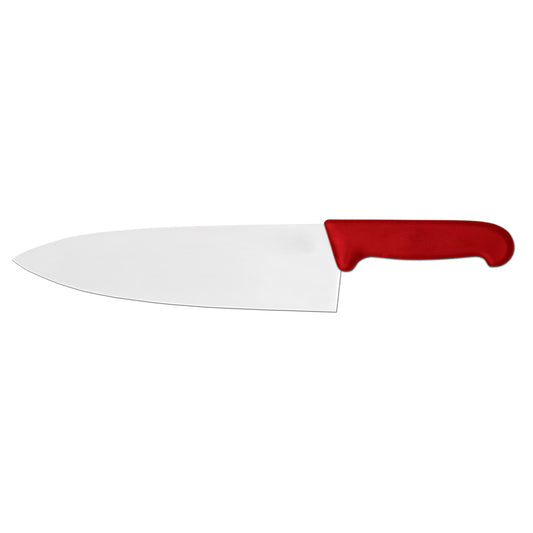 Omcan 23880 10-inch Medium Cook Knife with Red Super Fiber Handle