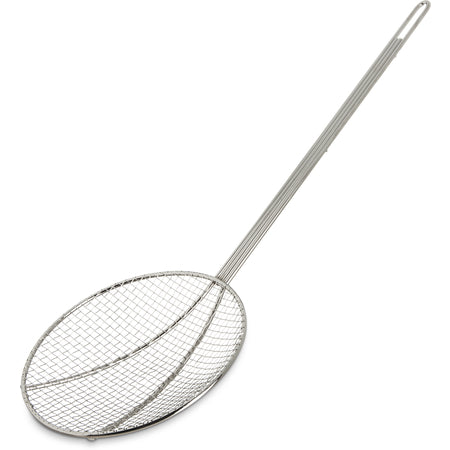 Carlisle 601528 8" Silver Bowl Mesh Skimmer - Nickel Plated Stainless