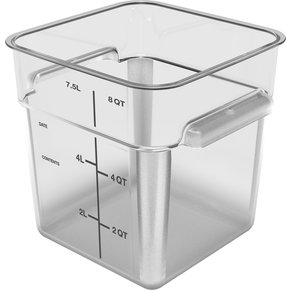 Carlisle 11953AF07 8 Qt Clear Square Polycarbonate Food Storage Container
