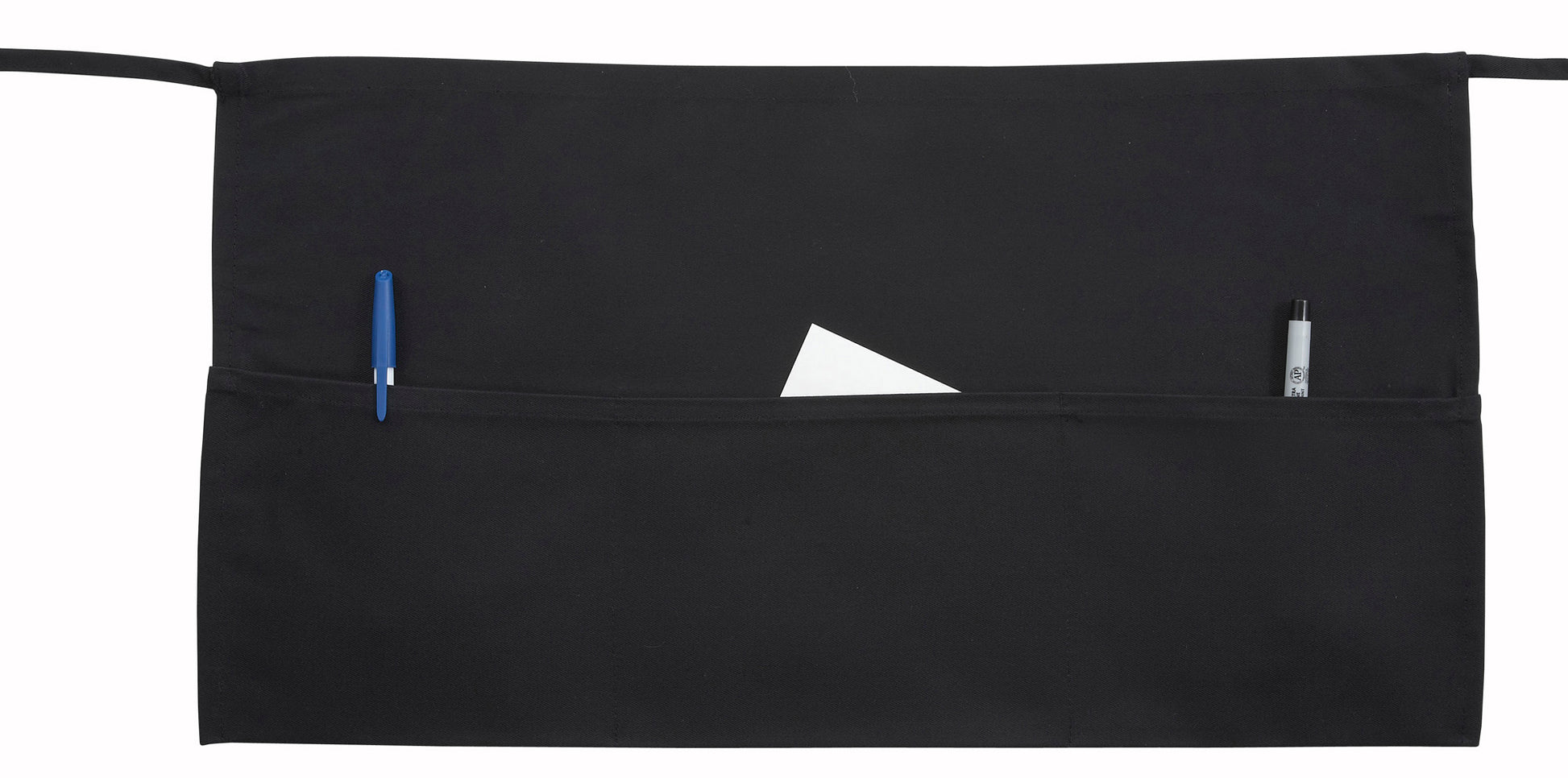 Winco WA-1221 Black 3-Pocket Waist Apron