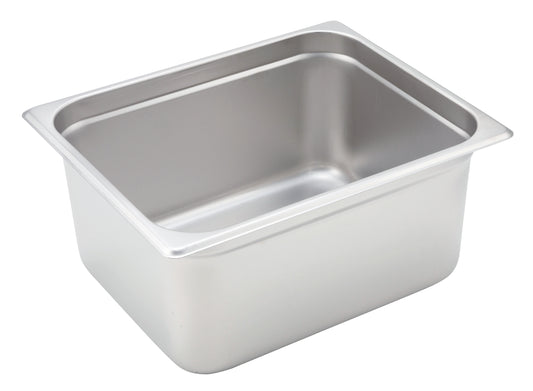 Winco SPJH-206 Half-size Stainless Steel Anti-jam Steam Pan, 6" Deep