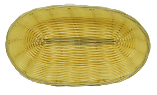 Omcan 47196 9" x 4.25" x 2" Long Oval Natural Woven Basket