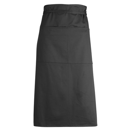 Winco WA-3129BK Black Full Length Bistro Apron
