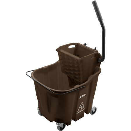 Sparta 8690401 35 Qt Brown Polypropylene OmniFit Mop Bucket Combo: Side Press Wringer
