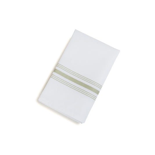 Snap Drape 53771822NH147 18" x 22" Sage 50% Spun Polyester/50% Filament Bistro Striped Napkin