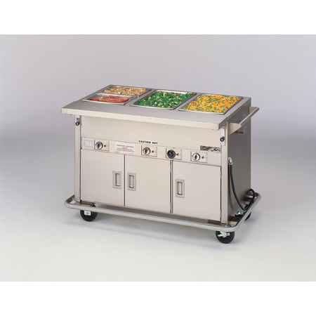 Dinex DXPDME5PTSBH 78" x 28 1/4" x 34" 5-Well ServeXpress Heated Base Mobile Hot Food Table
