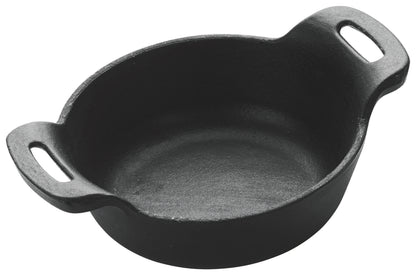 Winco CASM-5R 12 oz. Matte Black Enamel Mini Cast Iron Induction Server