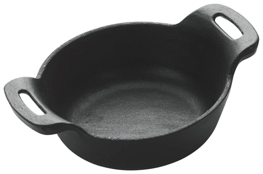 Winco CASM-5R 12 oz. Matte Black Enamel Mini Cast Iron Induction Server